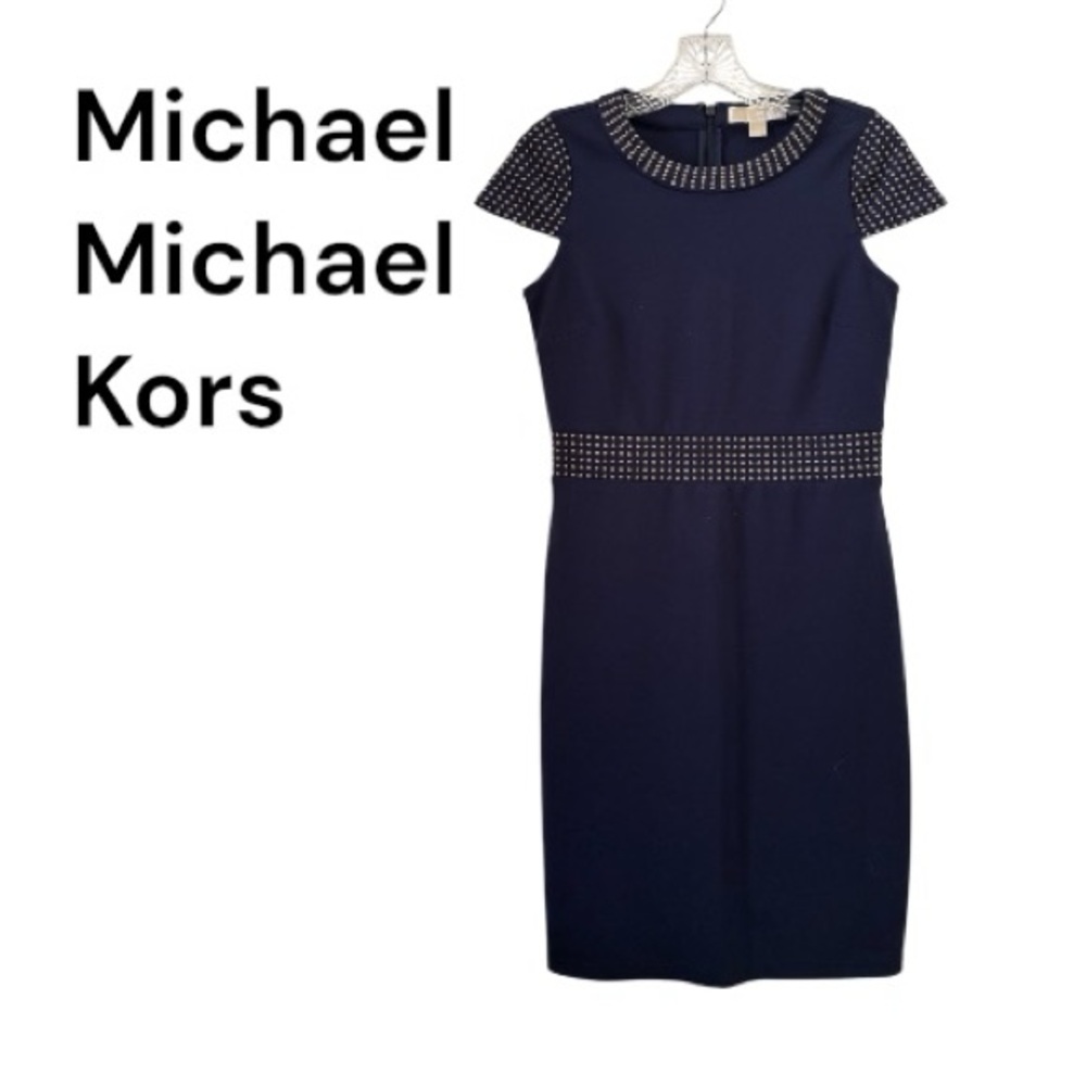 MICHAEL Michael Kors Studded Navy Mini Dress S/P